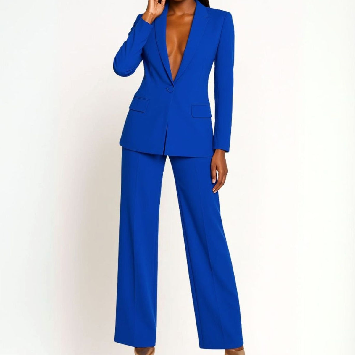 Liva | Damespak met blazer en wijde pantalon