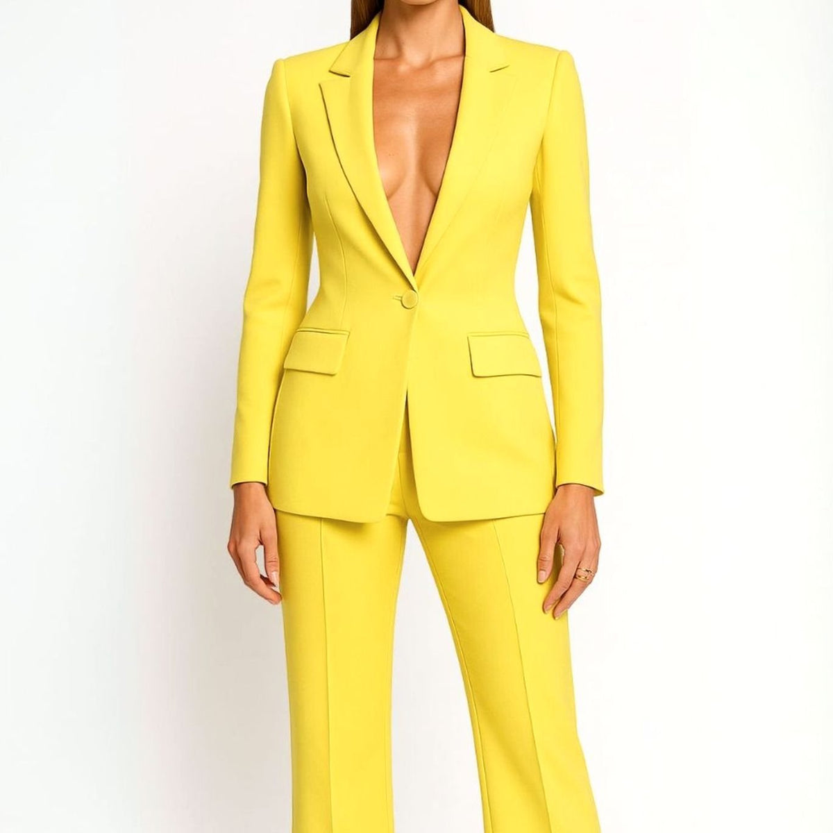 Liva | Damespak met blazer en wijde pantalon