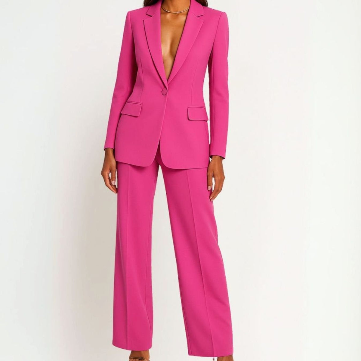 Liva | Damespak met blazer en wijde pantalon