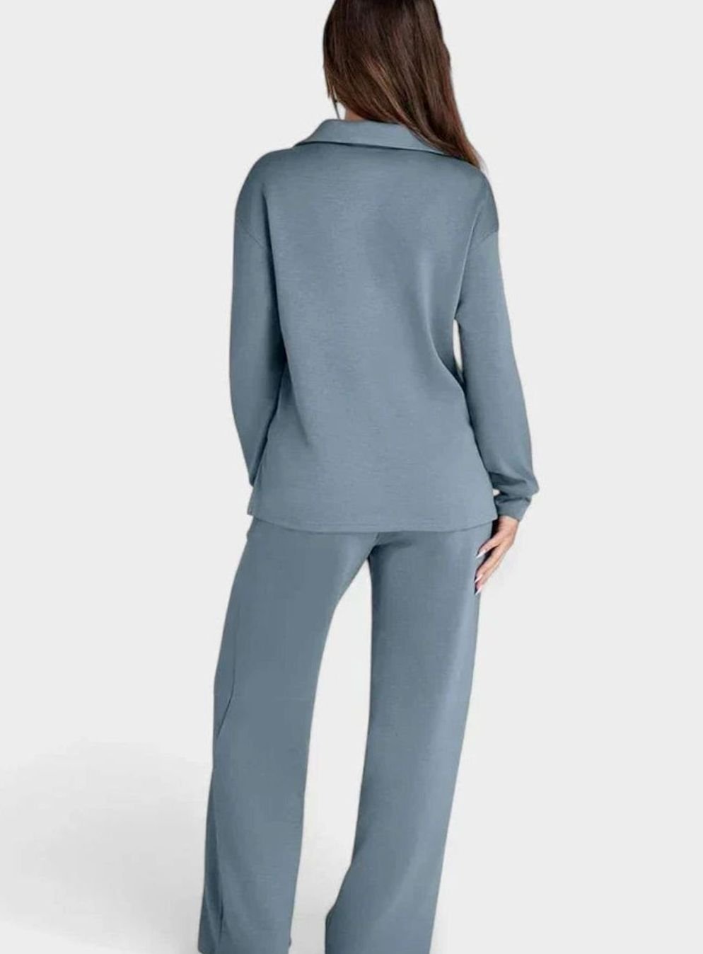 Aila | Tweedelige set met polotop en wijde broek