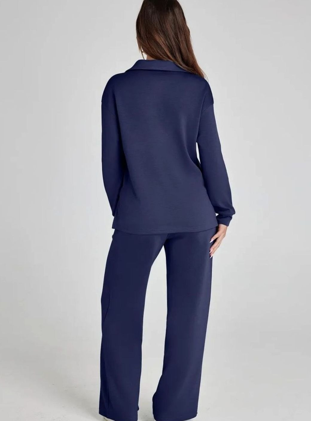 Aila | Tweedelige set met polotop en wijde broek