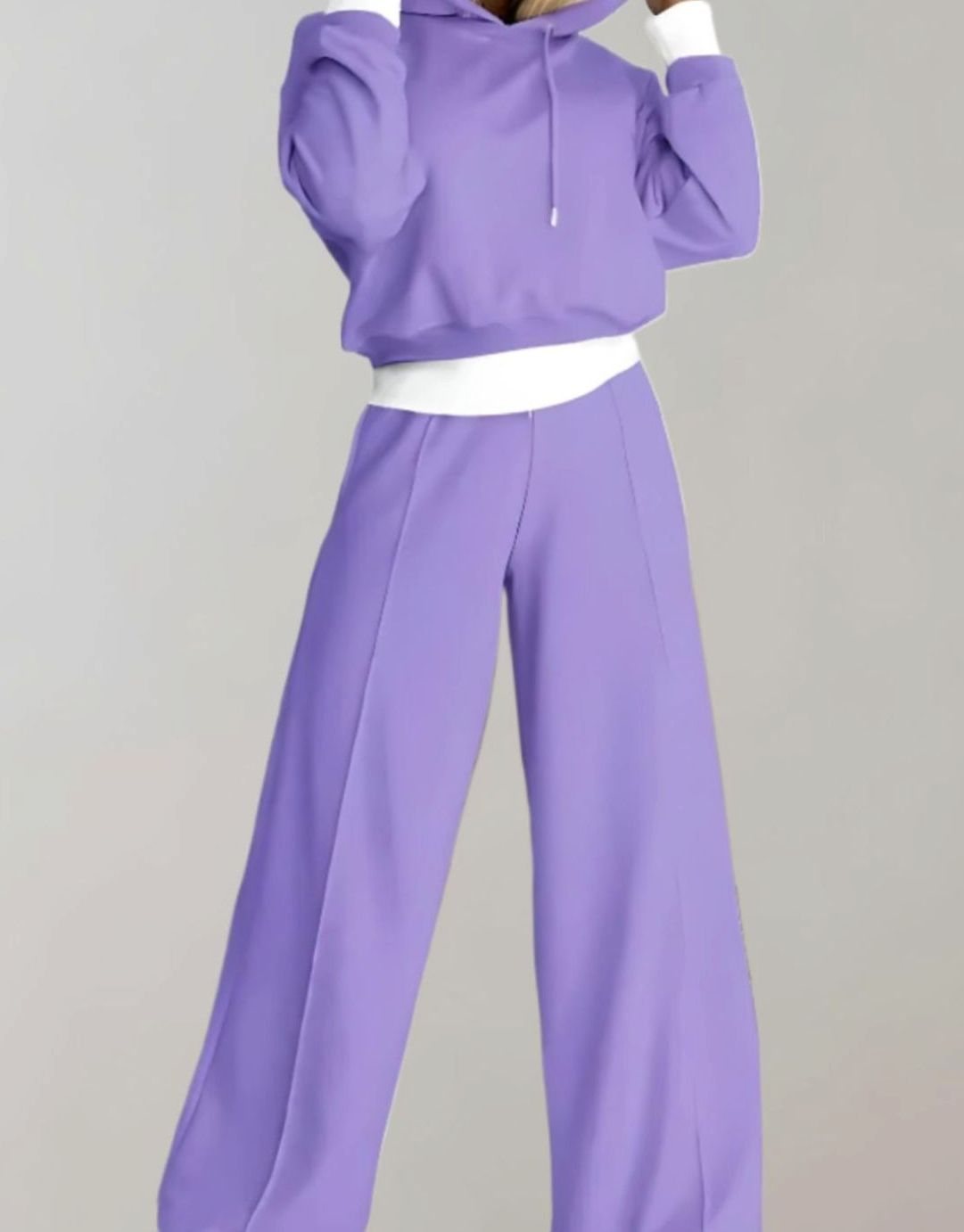 Tilde | Dames tweedelige set met cropped hoodie en wijde broek