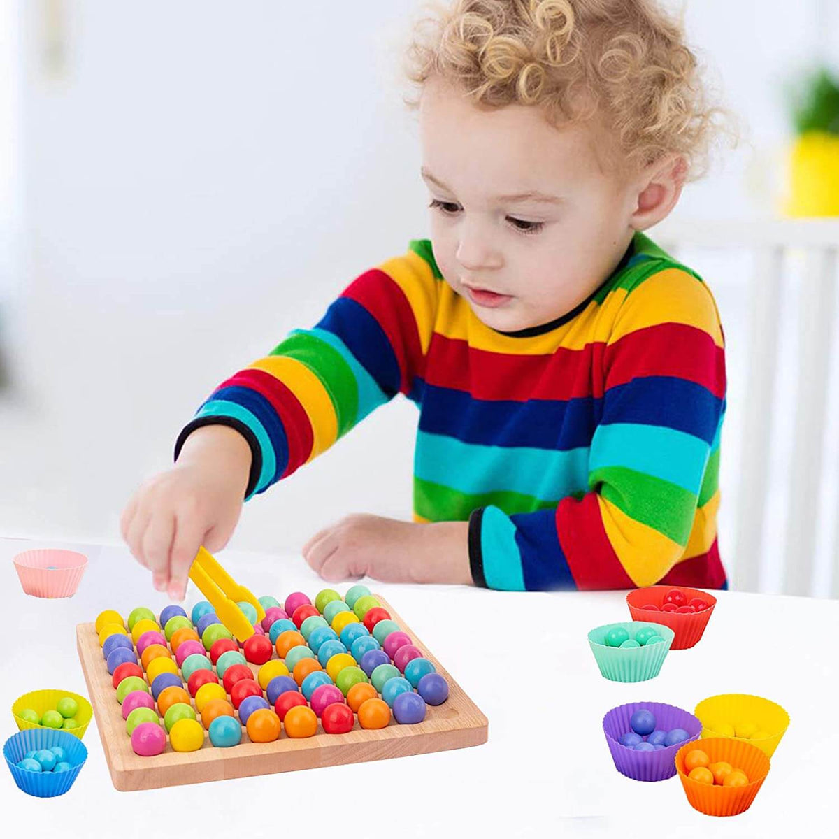 Houten kralen houder spel
