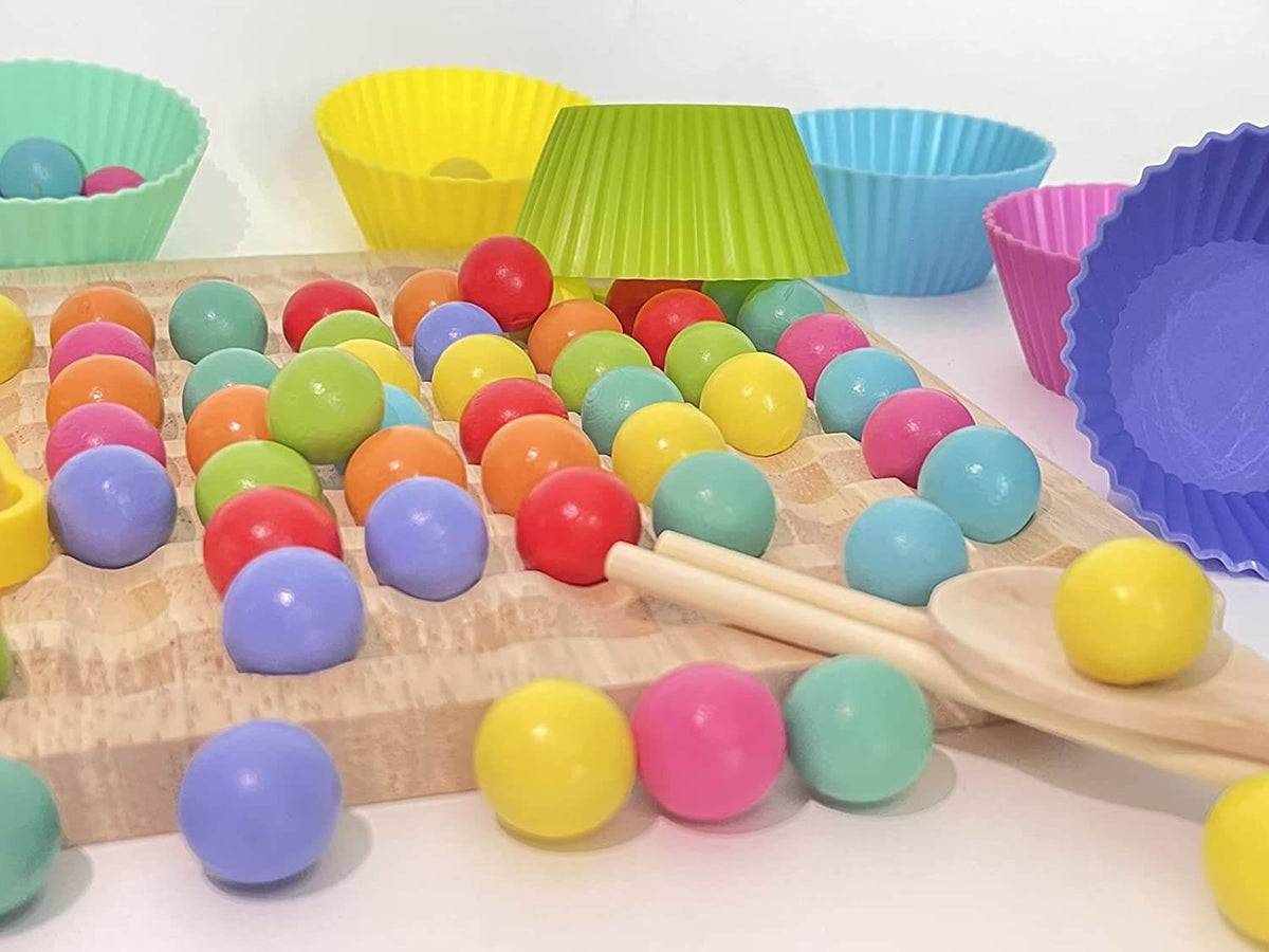 Houten kralen houder spel