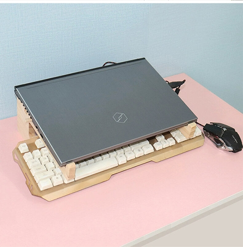 Houten laptopstandaard