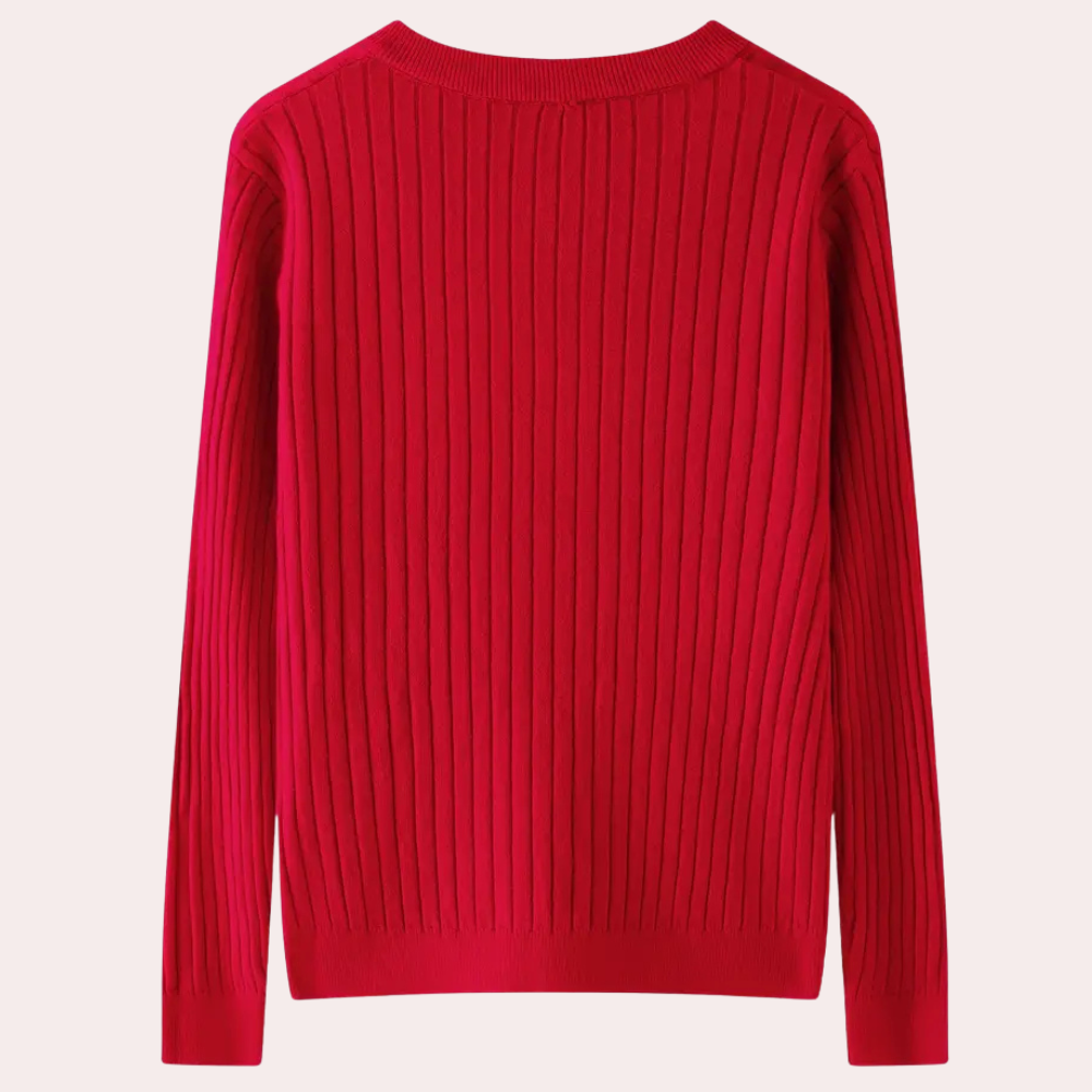 V-hals trui met knoopdetails voor dames