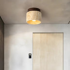 Rustieke travertijn plafondlamp