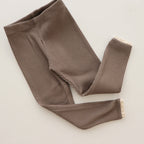 Geribde baby legging met kant voor meisjes