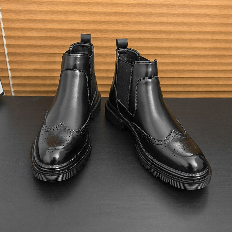 Chelsea boots met wingtip- en broguedetails