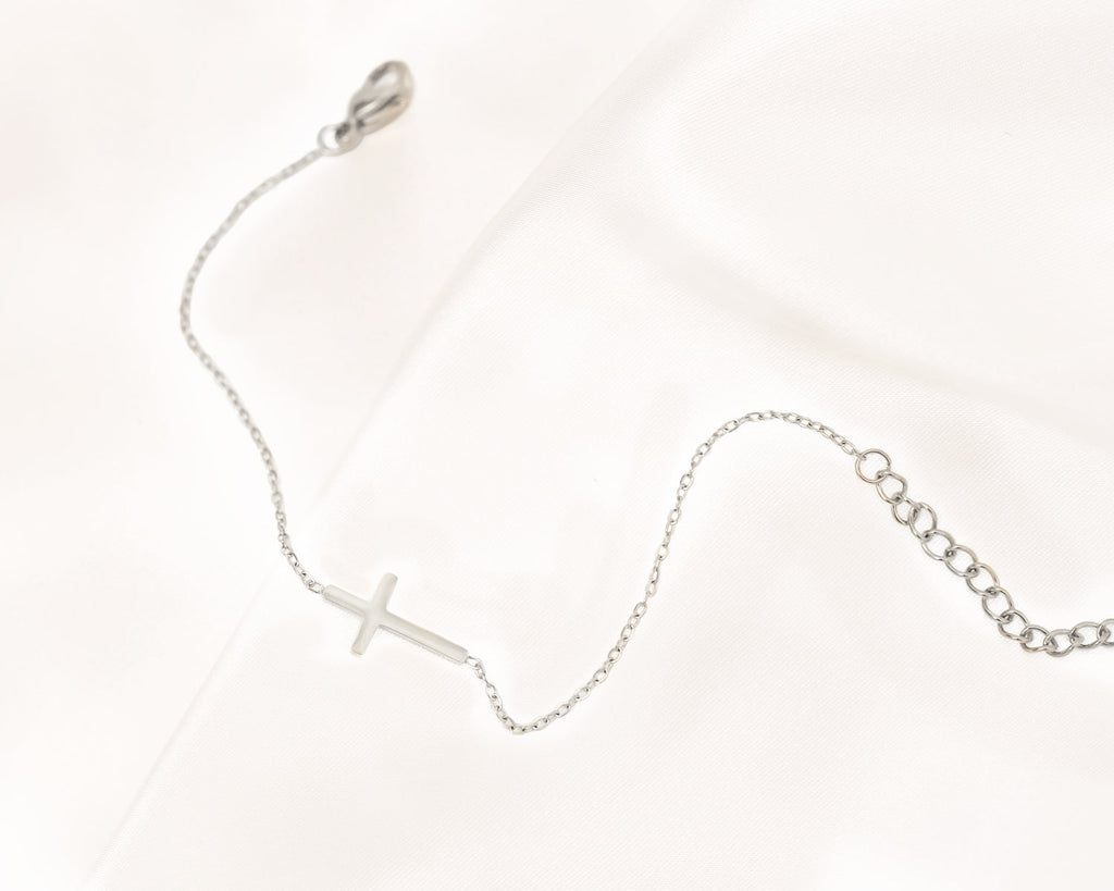 Kruisarmband in goud- en zilverkleur — afbeelding 9