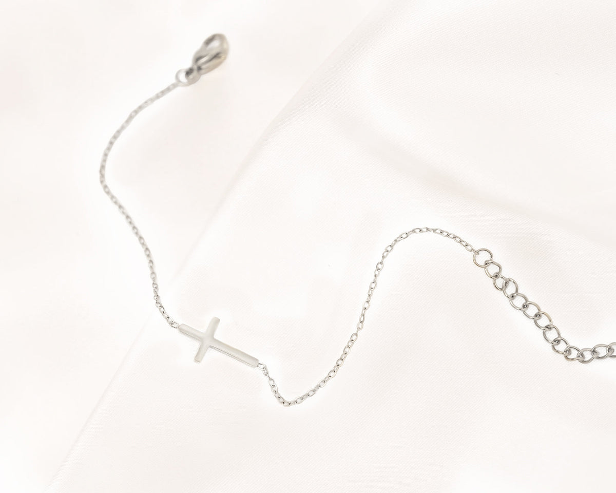 Kruisarmband in goud- en zilverkleur — afbeelding 9