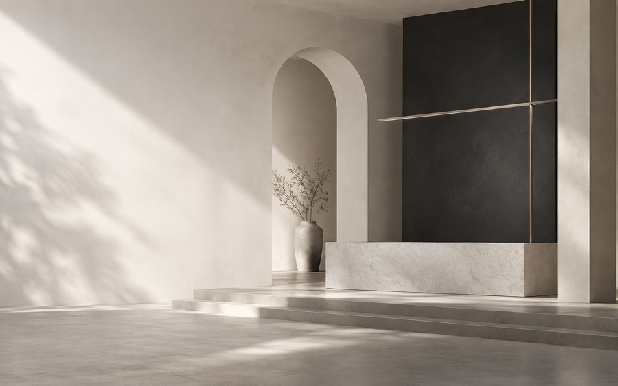 Conceptuele architectuurstudie voor de visuele wereld van Oluvie